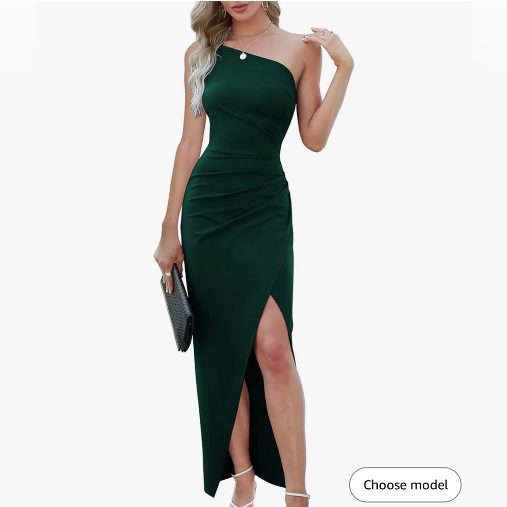 Dark Green Long Dress | Small | Closure Type: Zipper